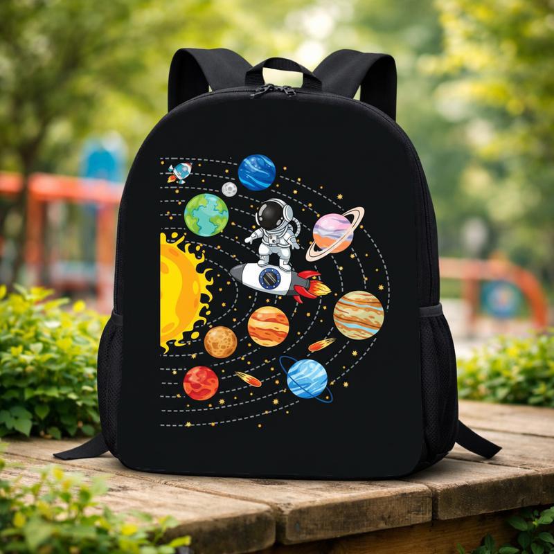 Space School Backpack Kids - Astronaut Solar System Planets Custom Backpack