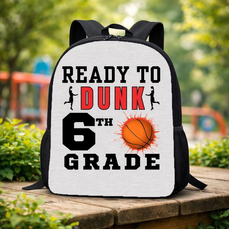 6th Grade Basketball Backpack - Back To School Ready To Dunk Custom Backpack