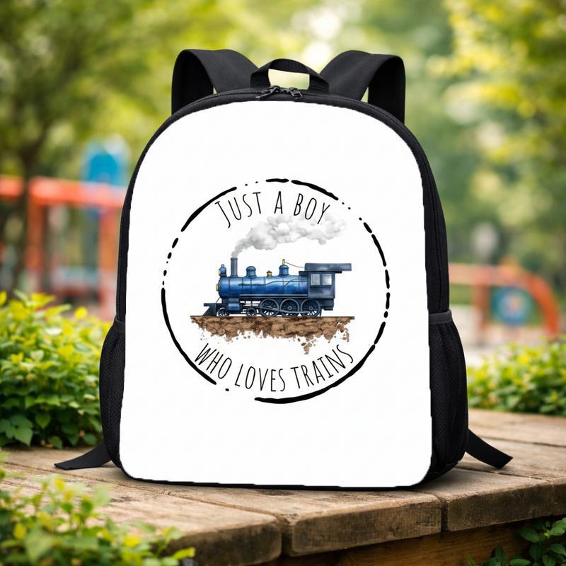 Train Lover Kids Backpack - Just A Boy Who Loves Trains Custom Backpack Train Lover Kids Backpack - Just A Boy Who Loves Trains Custom Backpack