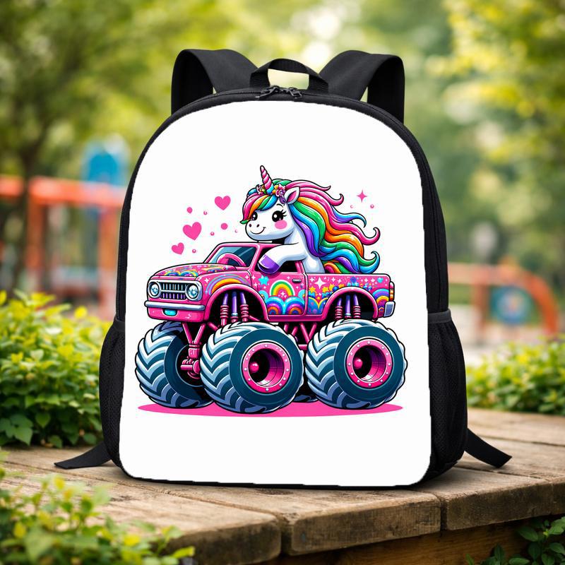 Unicorn Monster Truck Backpack - Cute Girls Back To School Custom Backpack Unicorn Monster Truck Backpack - Cute Girls Back To School Custom Backpack