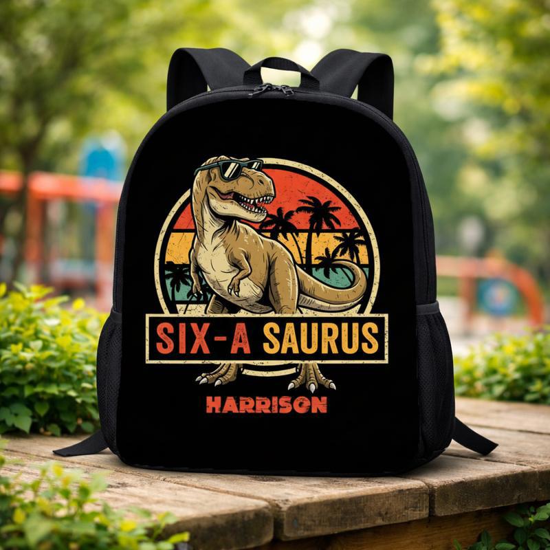 Vintage Personalized Dinosaur Backpack - Back To School Kids Custom Backpack