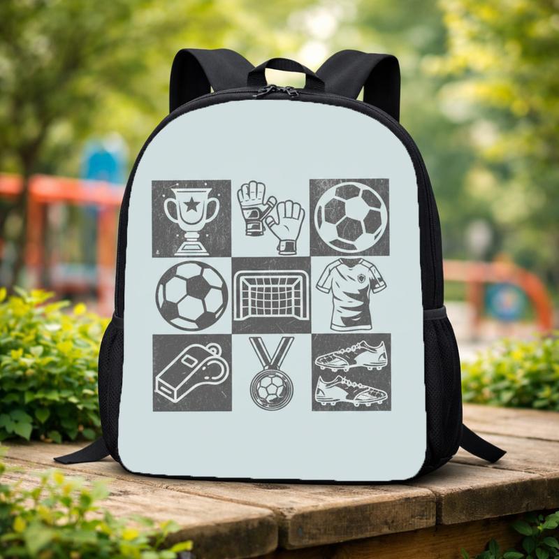 Vintage Soccer Pattern Backpack - Sports Kids School Style Custom Backpack