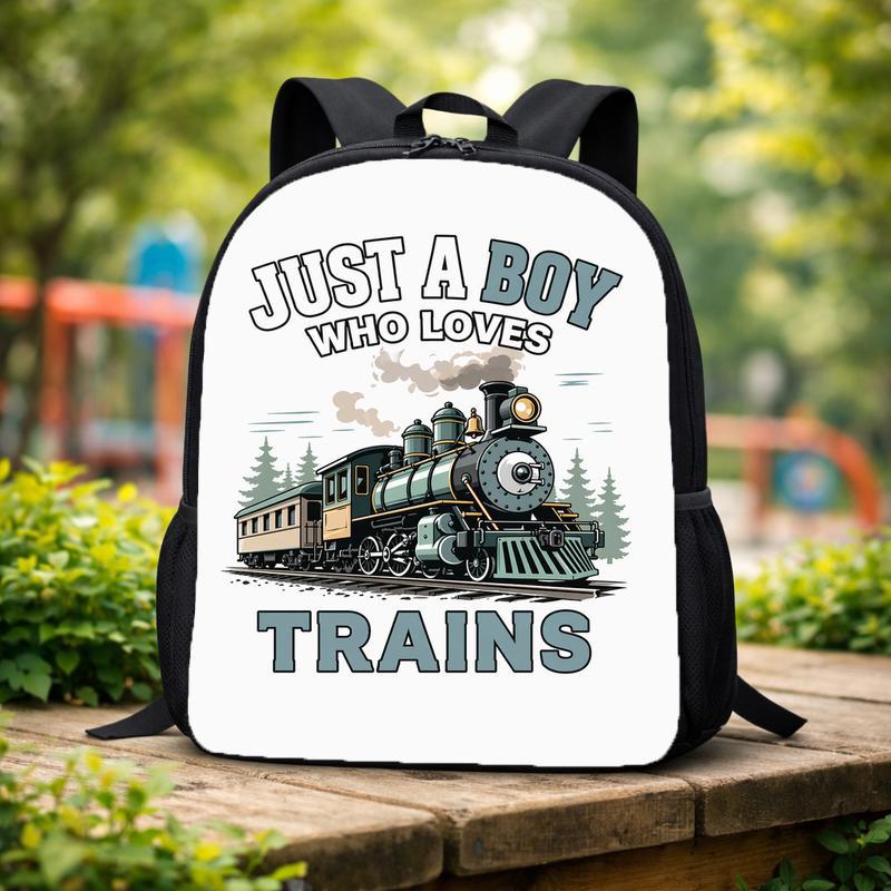Vintage Train Kids Backpack - Boy Who Loves Trains Gift Custom Backpack