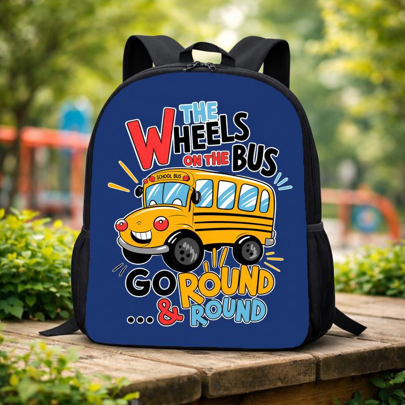 Wheels On The Bus Backpack - Fun Back To School Kids Custom Backpack Wheels On The Bus Backpack - Fun Back To School Kids Custom Backpack