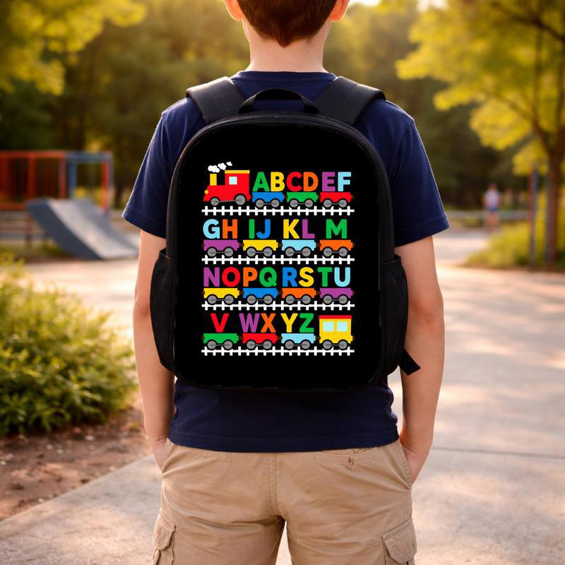 ABC Train Kids Backpack - Alphabet Learning Back To School Custom Backpack ABC Train Kids Backpack - Alphabet Learning Back To School Custom Backpack
