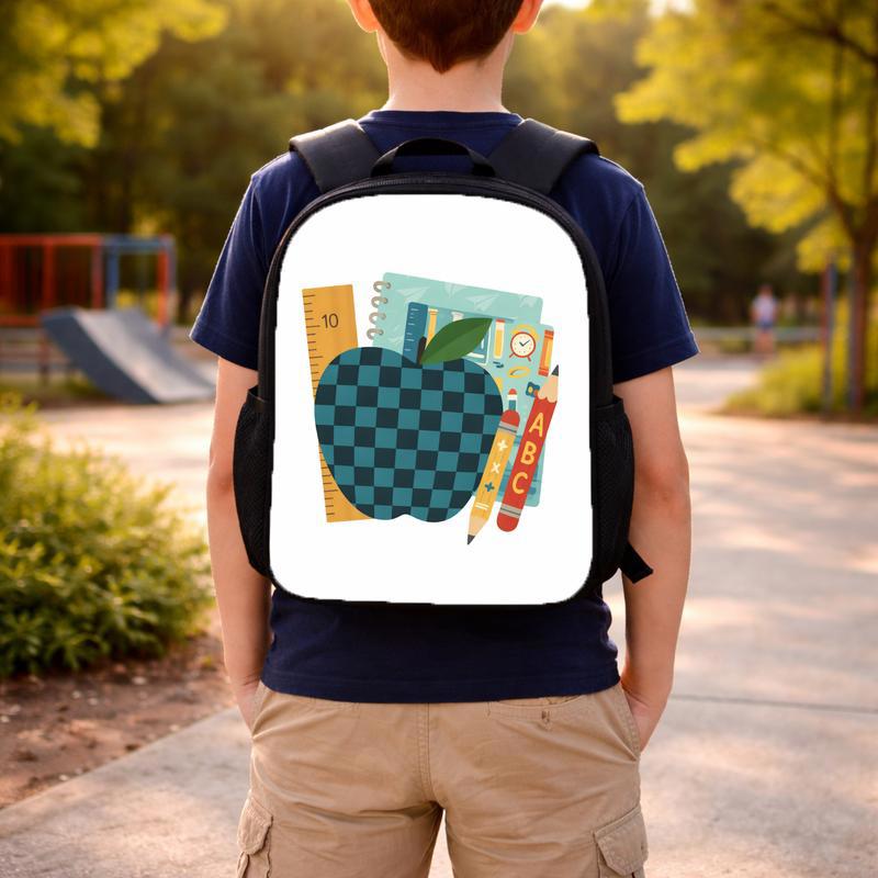 Apple Theme School Backpack - Elementary School Learning Essentials Custom Backpack Apple Theme School Backpack - Elementary School Learning Essentials Custom Backpack