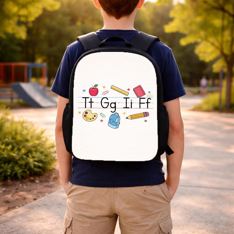 Back To School Backpack - Cute ABC Practice Letters Design Custom Backpack