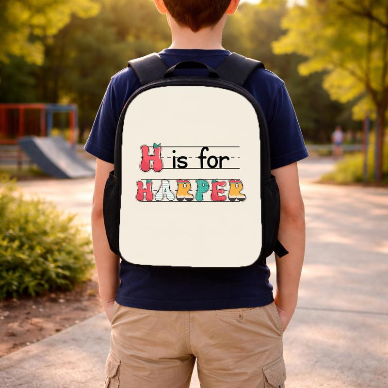 Back To School Backpack - Personalized Kids Name Alphabet Design Custom Backpack Back To School Backpack - Personalized Kids Name Alphabet Design Custom Backpack