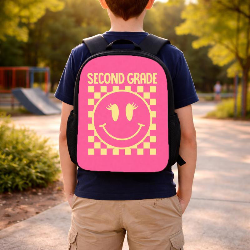 Back To School Grade Level Smiley Backpack For Kids Custom Backpack