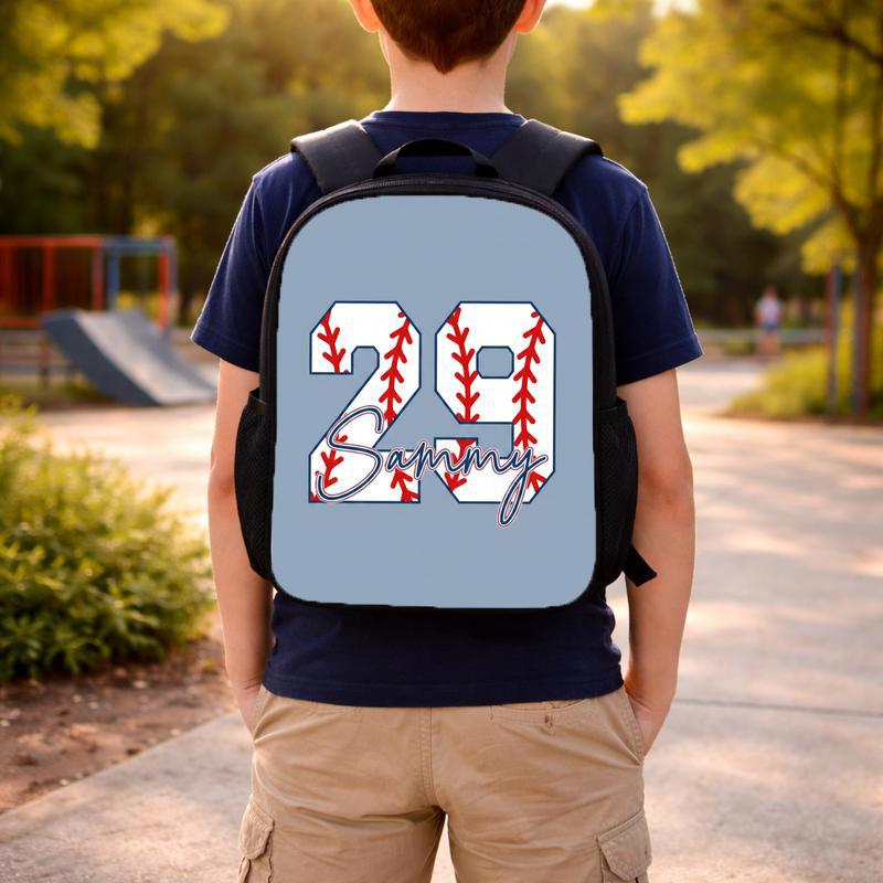 Baseball Back To School Backpack - Custom Name And Number Custom Backpack Baseball Back To School Backpack - Custom Name And Number Custom Backpack