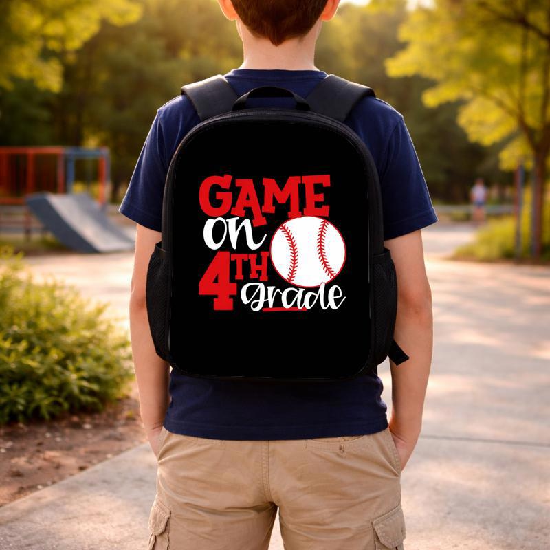 Baseball Backpack Game On 4th Grade - Back To School Kids Custom Backpack