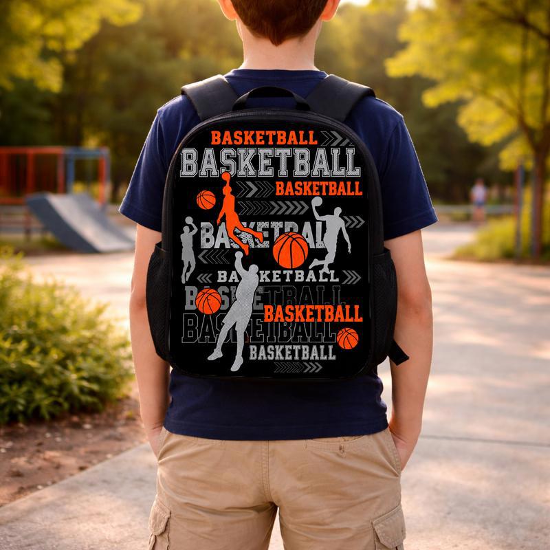 Basketball Pattern Backpack - Back To School Sport Collage Style Custom Backpack Basketball Pattern Backpack - Back To School Sport Collage Style Custom Backpack