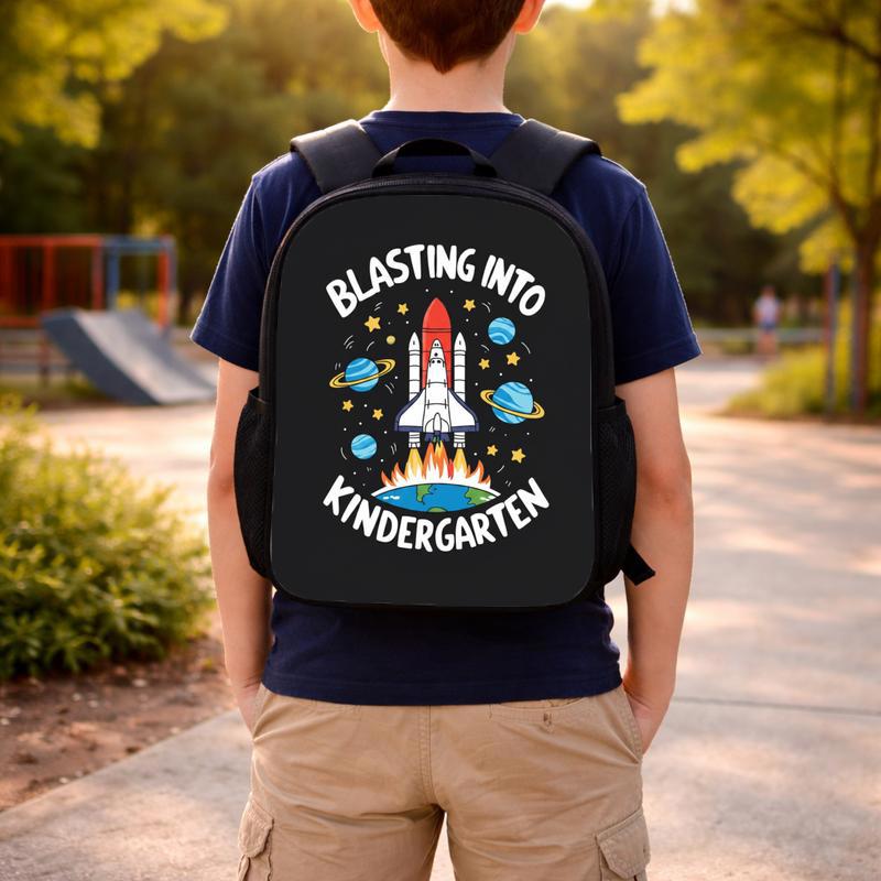 Blasting Into Kindergarten Backpack - Kids Back To School Custom Backpack Blasting Into Kindergarten Backpack - Kids Back To School Custom Backpack