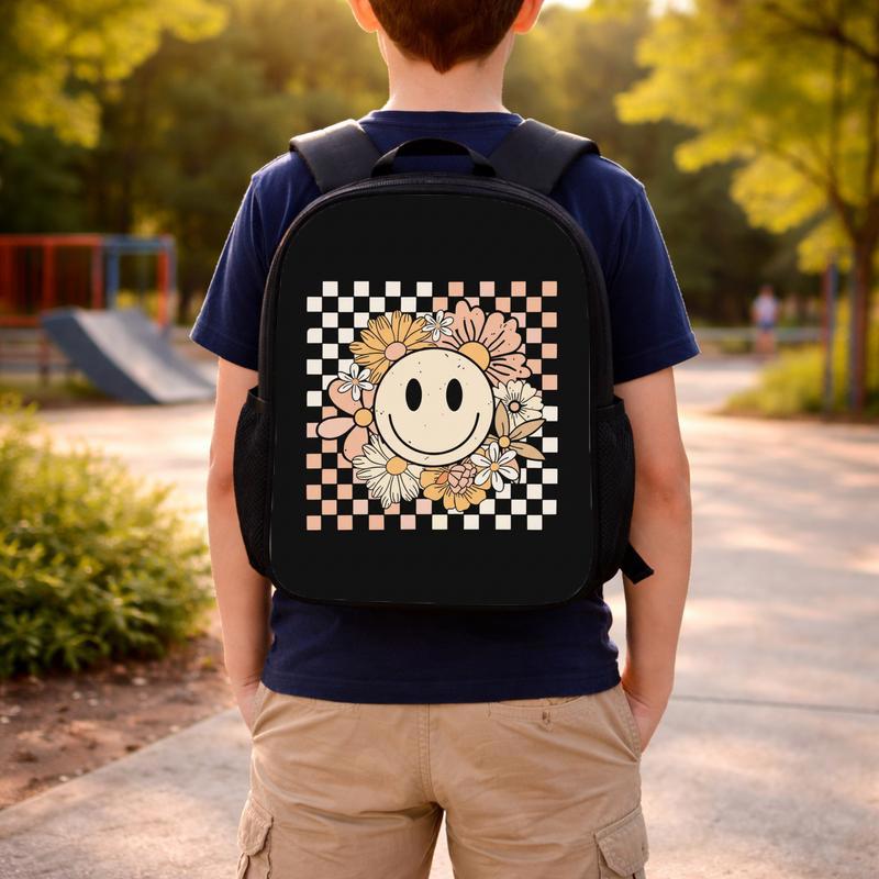Boho Smiley Flower Backpack - Kids School Bag Custom Backpack Boho Smiley Flower Backpack - Kids School Bag Custom Backpack
