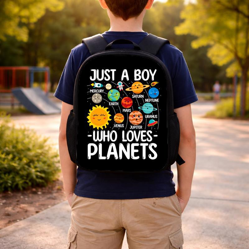 Boys Backpack Space - Just A Boy Who Loves Planets Custom Backpack