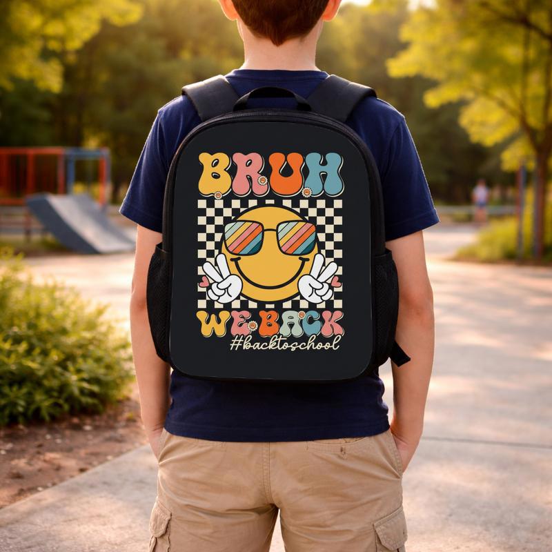 Bruh We Back Smiley Backpack - Funny Back To School Style Custom Backpack Bruh We Back Smiley Backpack - Funny Back To School Style Custom Backpack