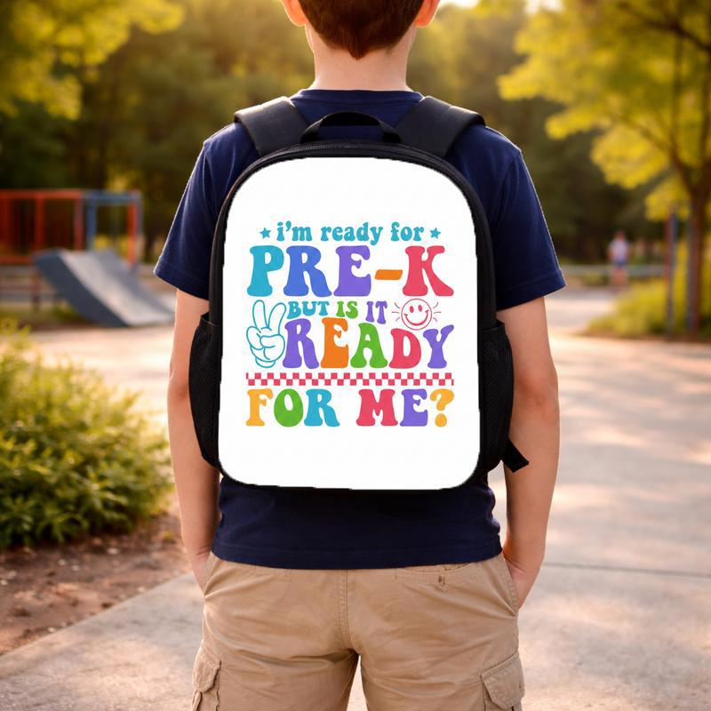 Colorful Kids Backpack - Ready For Pre-K Funny Design Custom Backpack
