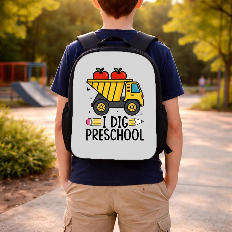 Construction Truck Backpack For Kids - I Dig Preschool Custom Backpack