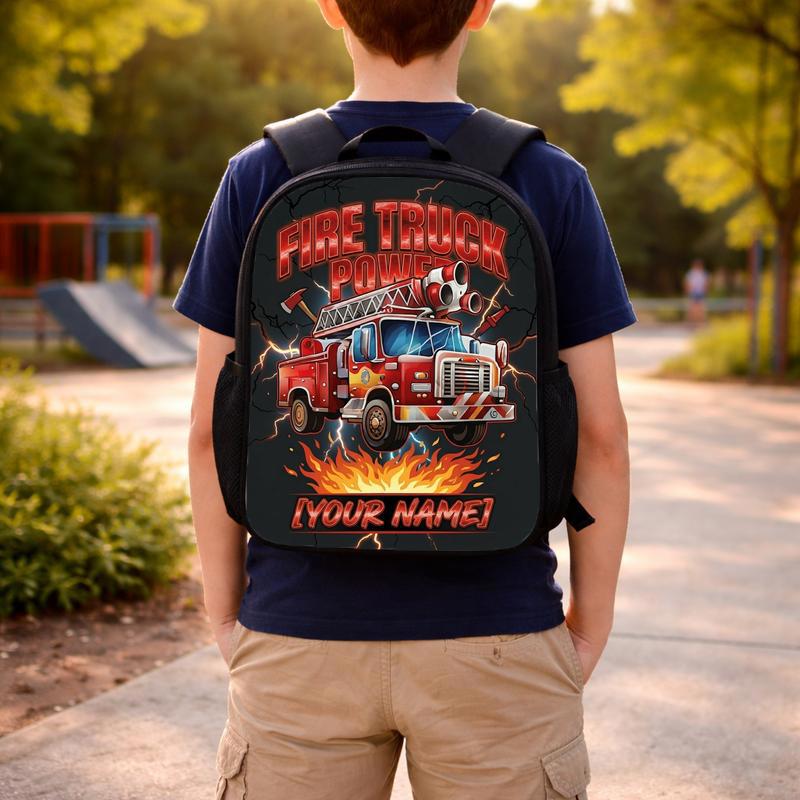 Cool Fire Truck School Backpack - Kids Firefighter Truck Design Custom Backpack Cool Fire Truck School Backpack - Kids Firefighter Truck Design Custom Backpack