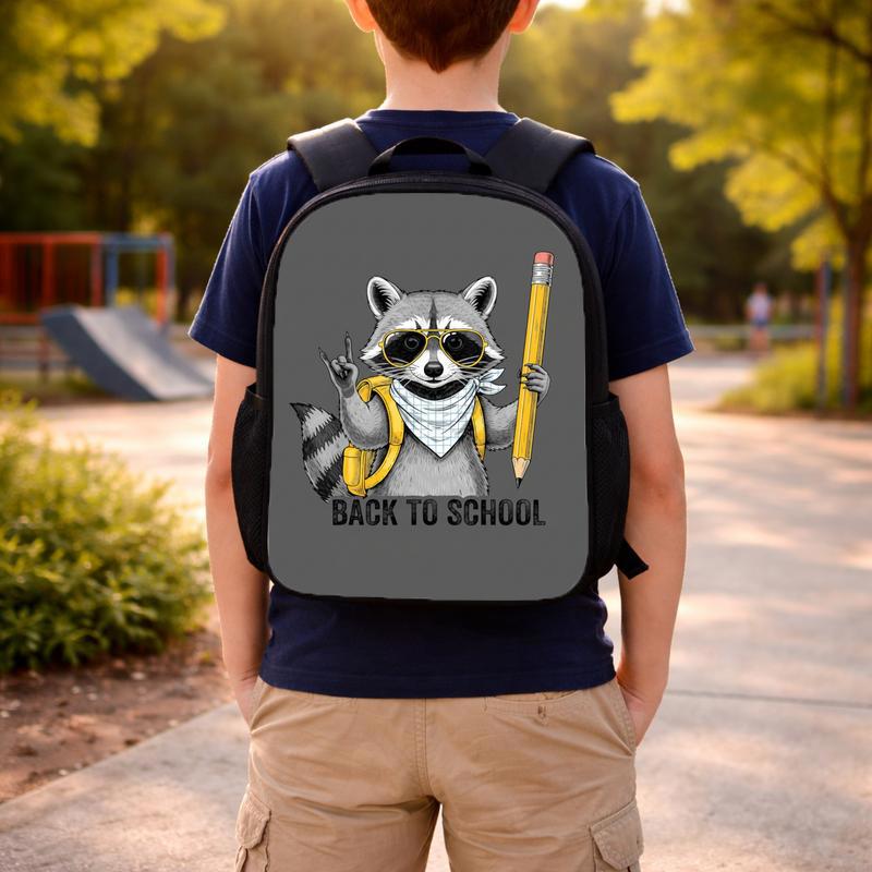 Cool Raccoon Backpack Kids - Funny Back To School Boys Custom Backpack Cool Raccoon Backpack Kids - Funny Back To School Boys Custom Backpack