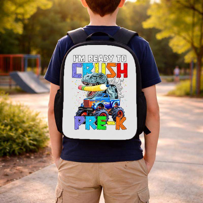 Crush Pre-K Dino Truck Backpack - Kids School Fun Custom Backpack Crush Pre-K Dino Truck Backpack - Kids School Fun Custom Backpack