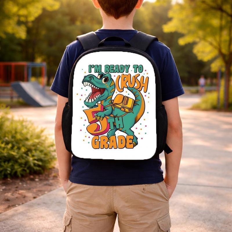 Crush 5th Grade Dino Custom Backpack - Back To School Kids Custom Backpack