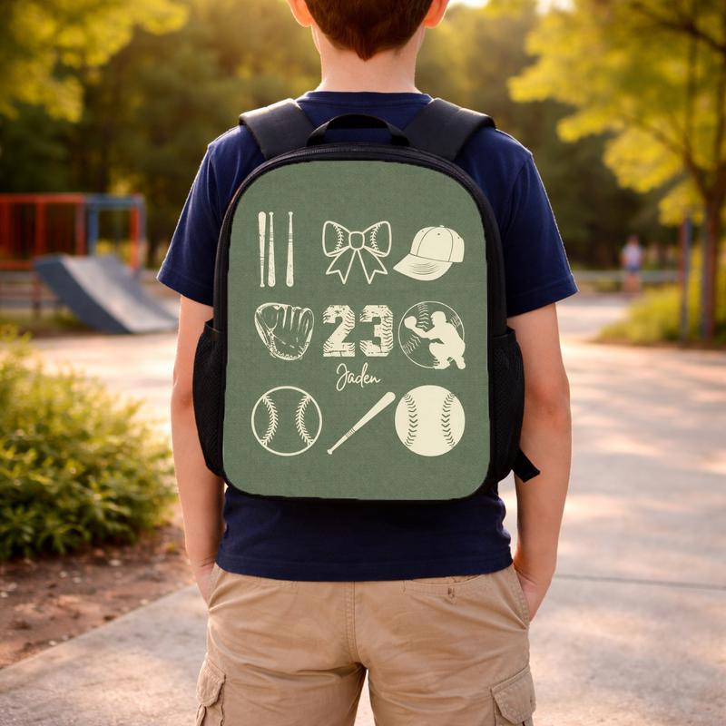 Custom Baseball Backpack - Name And Number Sports Icons Custom Backpack