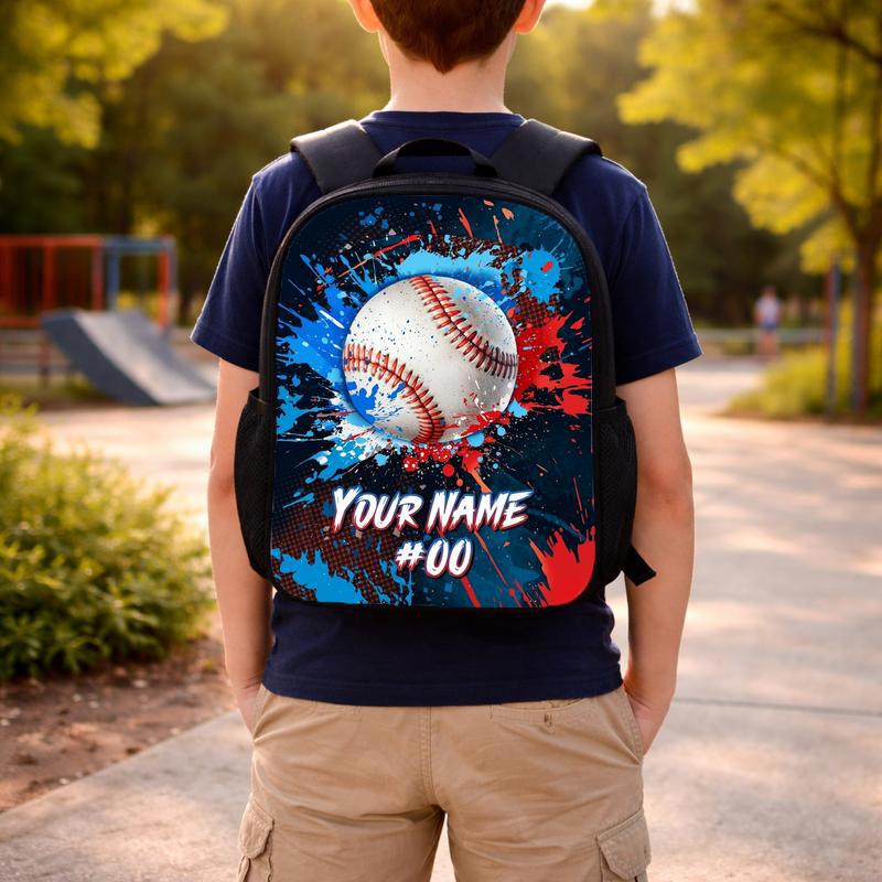 Custom Baseball Backpack - Name Number Paint Splash Design Custom Backpack Custom Baseball Backpack - Name Number Paint Splash Design Custom Backpack