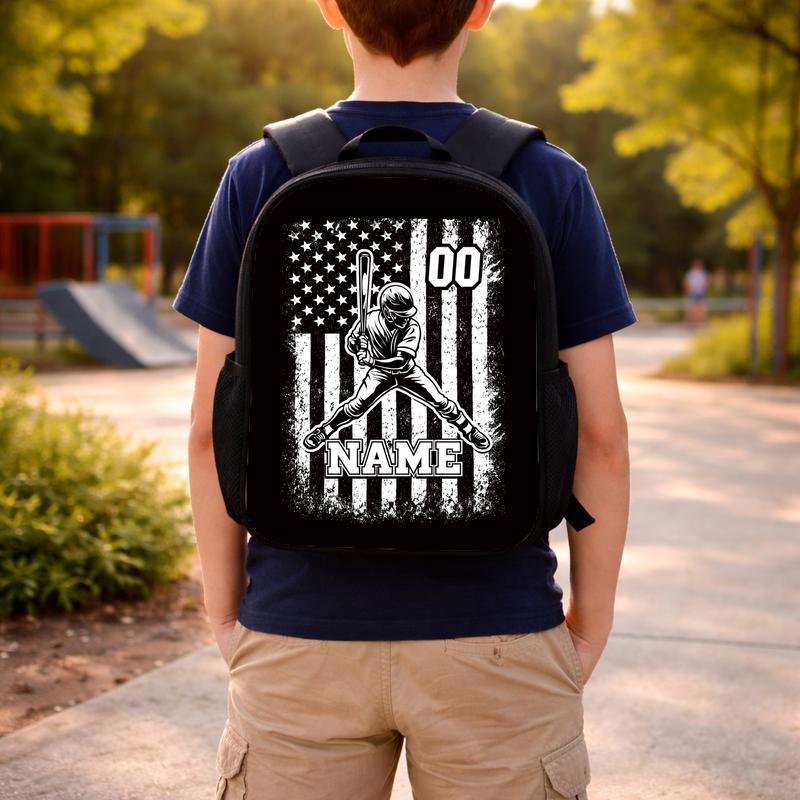 Custom Baseball Backpack - Name Number USA Flag Player Custom Backpack Custom Baseball Backpack - Name Number USA Flag Player Custom Backpack