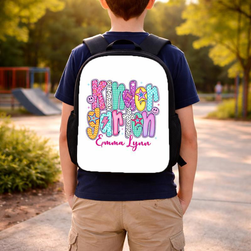 Custom Kids Backpack - Kindergarten Name Design For Girls Custom Backpack Custom Kids Backpack - Kindergarten Name Design For Girls Custom Backpack