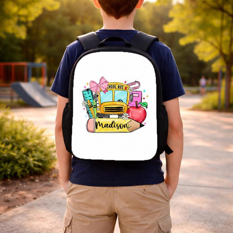 Custom Name Backpack - Cute School Bus Back To School Custom Backpack Custom Name Backpack - Cute School Bus Back To School Custom Backpack