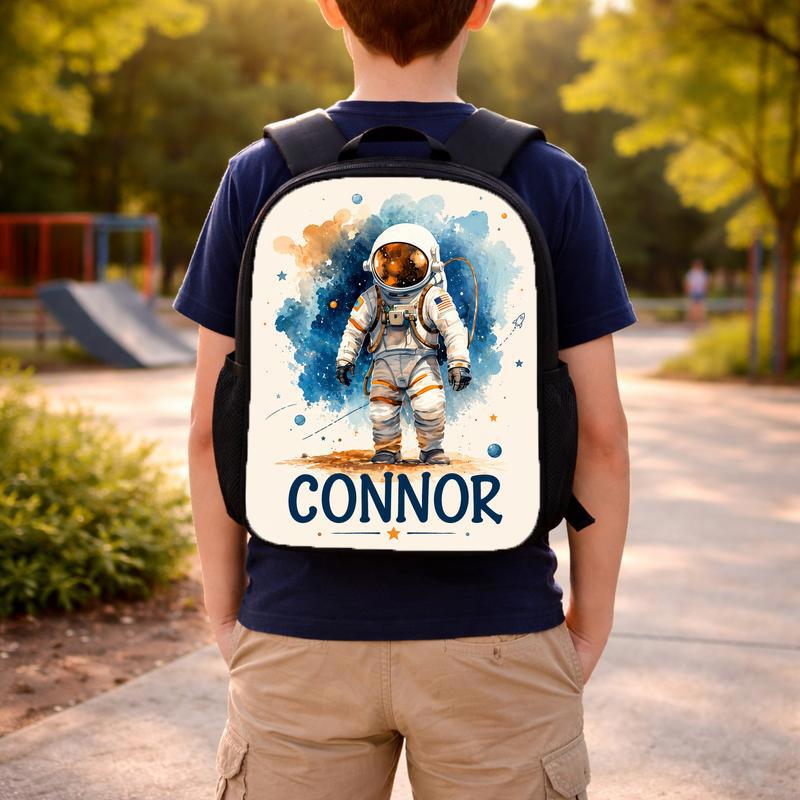 Custom Name Backpack Kids - Space Astronaut Galaxy Design Custom Backpack