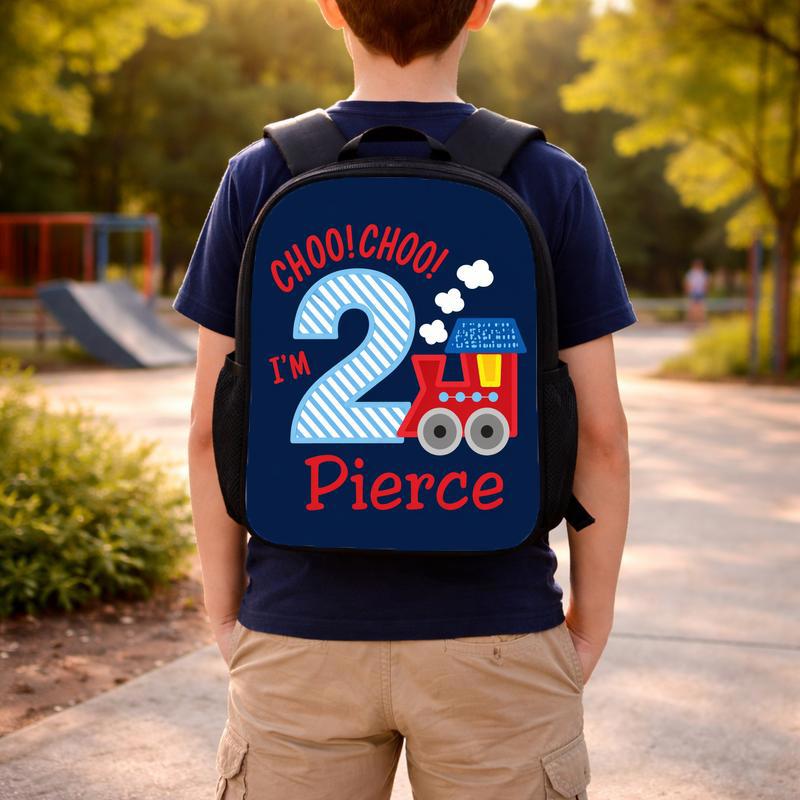 Custom Name Train Backpack - I'm 2 Choo Choo Kids Gift Custom Backpack Custom Name Train Backpack - I'm 2 Choo Choo Kids Gift Custom Backpack