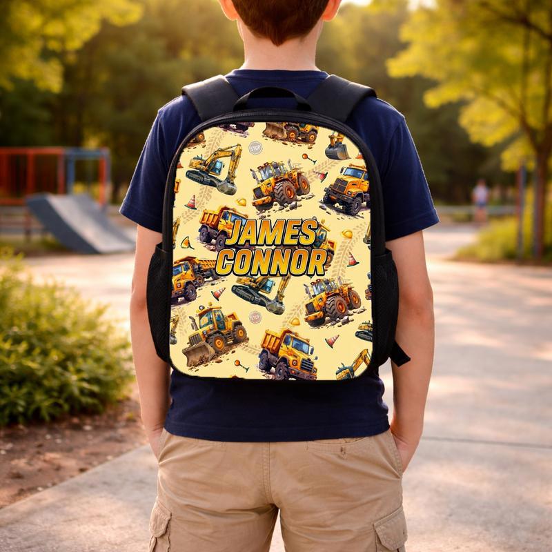 Custom Name Truck Backpack For Boys - Cool Back To School Custom Backpack