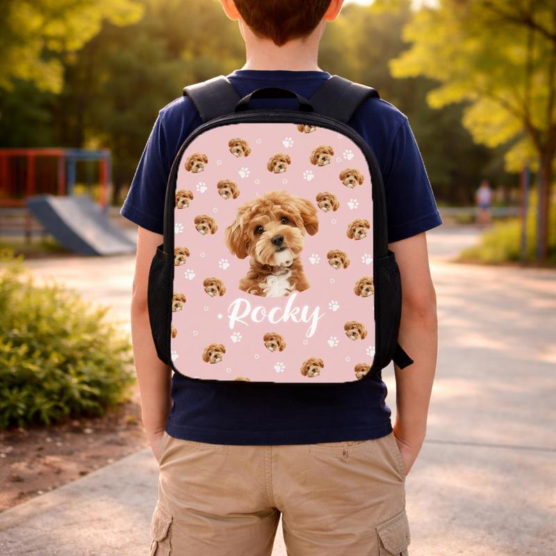 Custom Pet Photo Backpack_ Personalized Dog_Cat Face Schoolbag Custom Backpack Custom Pet Photo Backpack_ Personalized Dog_Cat Face Schoolbag Custom Backpack