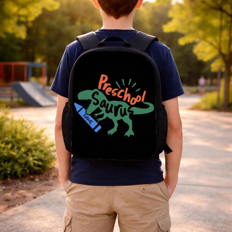 Custom Preschool Saurus Dino Backpack - First Day Of School Custom Backpack Custom Preschool Saurus Dino Backpack - First Day Of School Custom Backpack