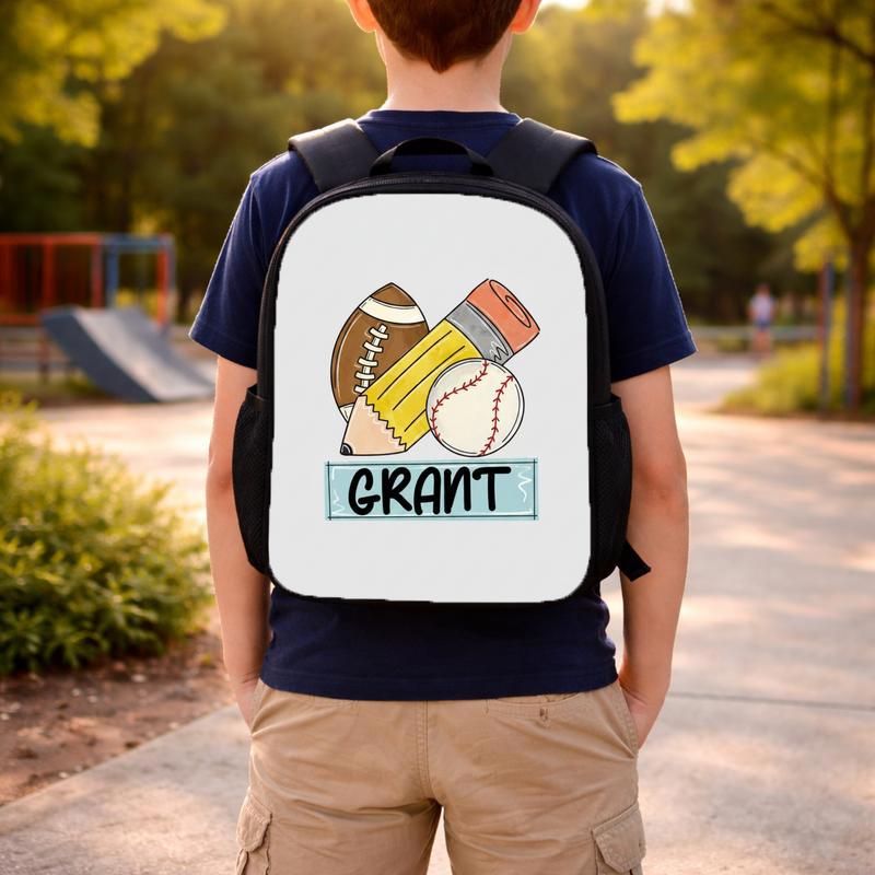 Custom Sports Backpack - Baseball Football School Kids Bag Custom Backpack Custom Sports Backpack - Baseball Football School Kids Bag Custom Backpack