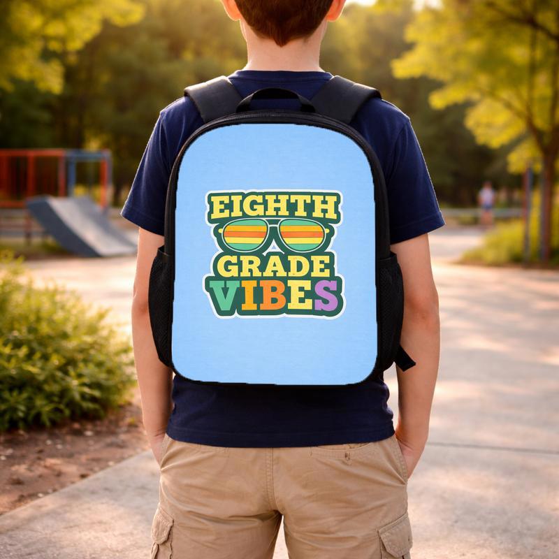 Custom 8th Grade Backpack - Middle School Back To School Retro Vibe Custom Backpack Custom 8th Grade Backpack - Middle School Back To School Retro Vibe Custom Backpack