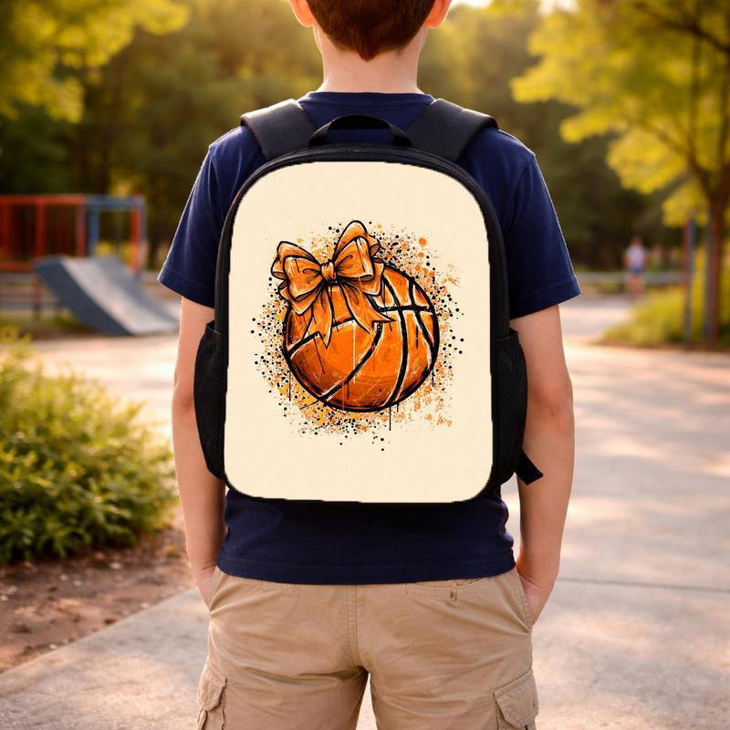 Cute Basketball Bow Backpack - Back To School Girl Sport Style Custom Backpack Cute Basketball Bow Backpack - Back To School Girl Sport Style Custom Backpack