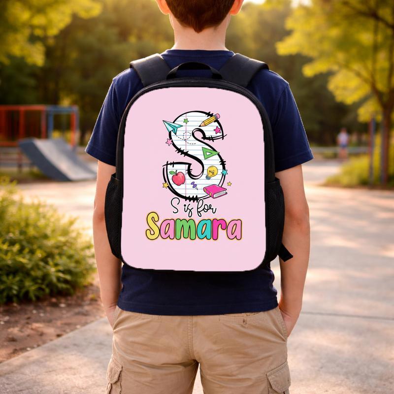 Cute Kindergarten Backpack For Girls - Custom Initial Name Design Custom Backpack Cute Kindergarten Backpack For Girls - Custom Initial Name Design Custom Backpack
