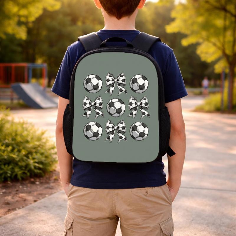 Cute Soccer Bow Pattern Backpack - Girls School Design Custom Backpack Cute Soccer Bow Pattern Backpack - Girls School Design Custom Backpack