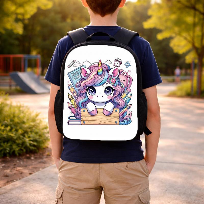 Cute Unicorn Backpack - Colorful Supplies Theme Custom Backpack Cute Unicorn Backpack - Colorful Supplies Theme Custom Backpack