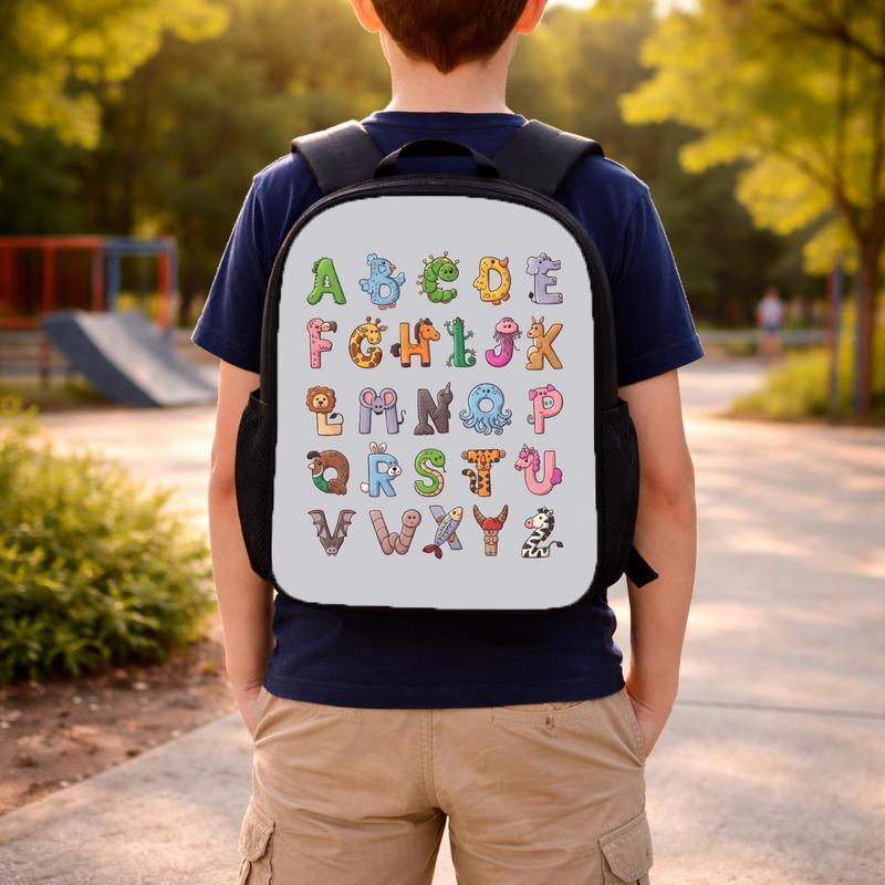 Educational Kids Backpack - Fun ABC Animals Learning Design Custom Backpack Educational Kids Backpack - Fun ABC Animals Learning Design Custom Backpack