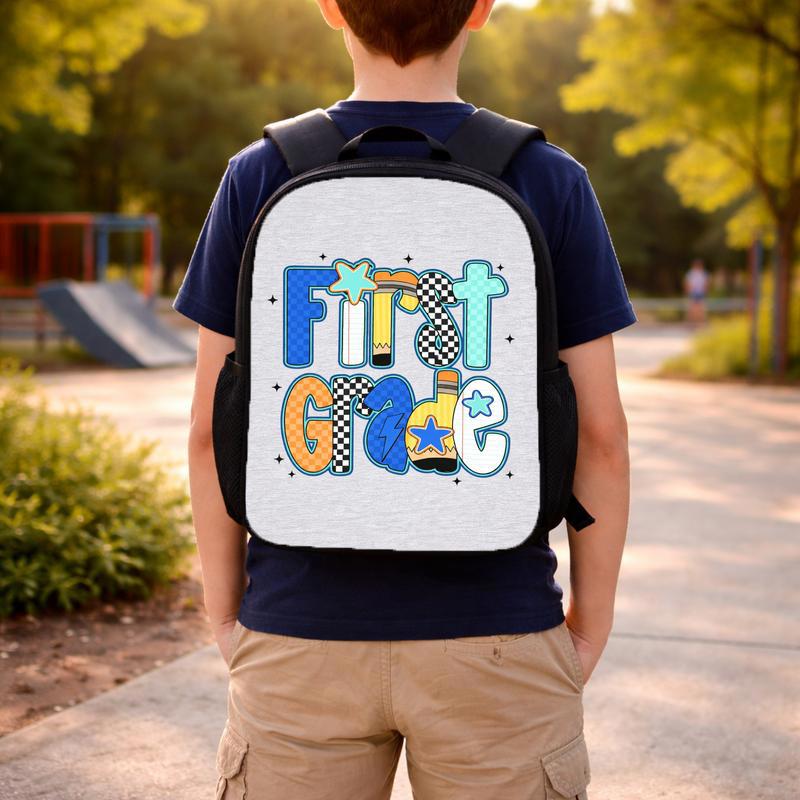 Elementary School First Grade Backpack - Bold Retro Fun Vibes Custom Backpack Elementary School First Grade Backpack - Bold Retro Fun Vibes Custom Backpack