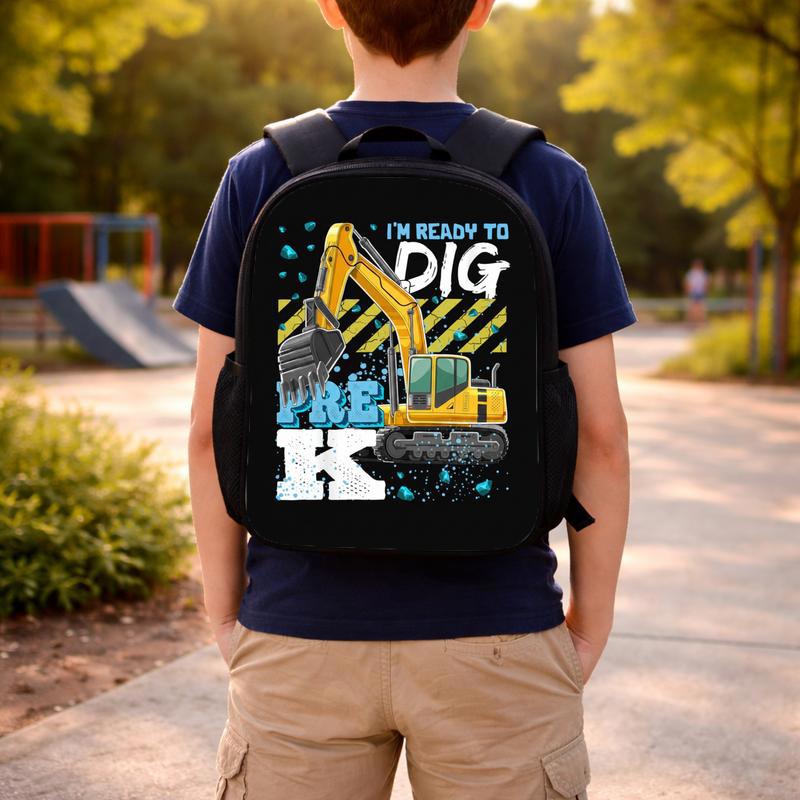 Excavator Backpack For Kids - Ready To Dig Pre-K Gift Custom Backpack Excavator Backpack For Kids - Ready To Dig Pre-K Gift Custom Backpack