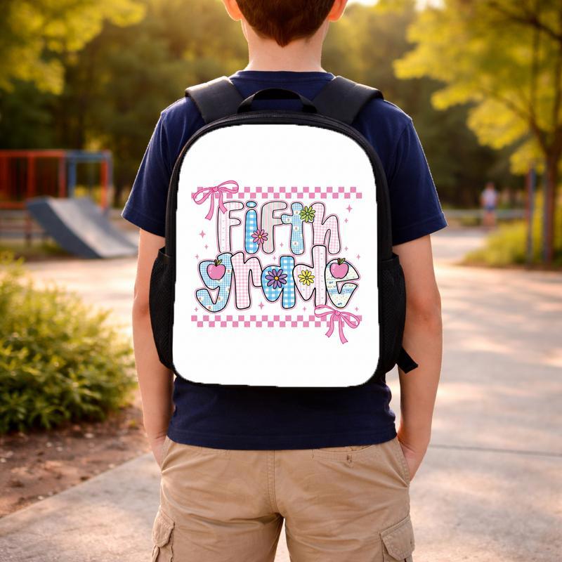 Fifth Grade Pastel Gingham Checkerboard Backpack - Cute School Girl Style Custom Backpack Fifth Grade Pastel Gingham Checkerboard Backpack - Cute School Girl Style Custom Backpack