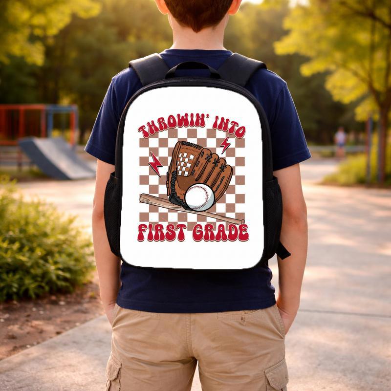 First Grade Baseball Backpack - Back To School Retro Kids Custom Backpack First Grade Baseball Backpack - Back To School Retro Kids Custom Backpack