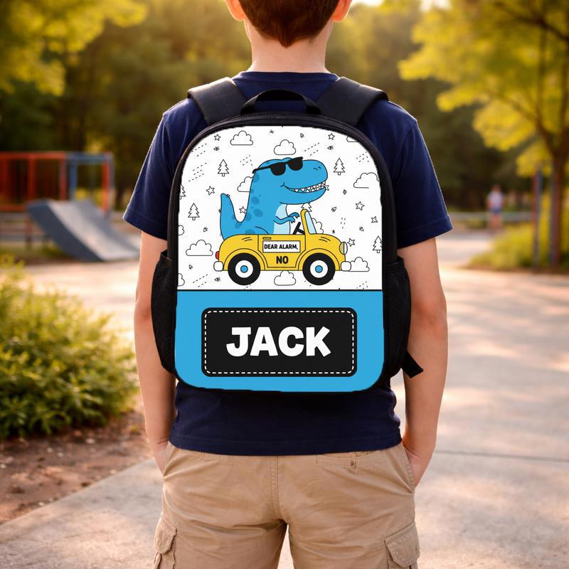 Funny Dinosaur Backpack With Name - Back To School Kids Custom Backpack Funny Dinosaur Backpack With Name - Back To School Kids Custom Backpack