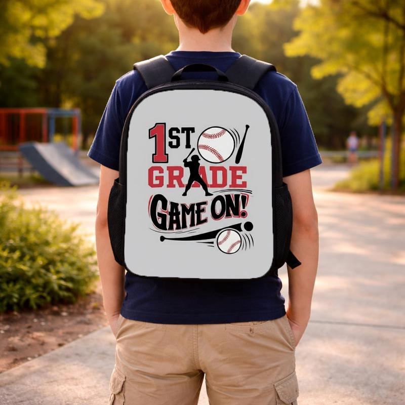 Game On Baseball Backpack - Back To School First Grade Kids Custom Backpack