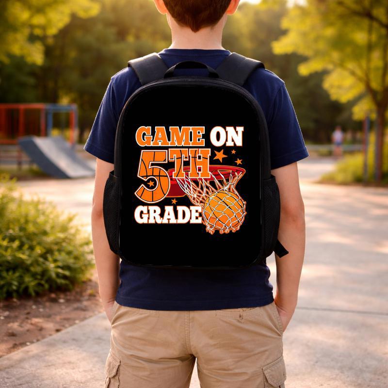 Game On Basketball Backpack - Back To School 5th Grade Kids Custom Backpack Game On Basketball Backpack - Back To School 5th Grade Kids Custom Backpack